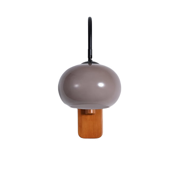Drehbare Bauhaus Wandleuchte aus Glas in Kaki