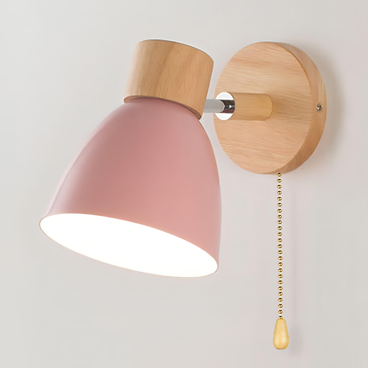 Jandiel Holz-Wandleuchte, nordisch-modern, hängend, mit Schalter
