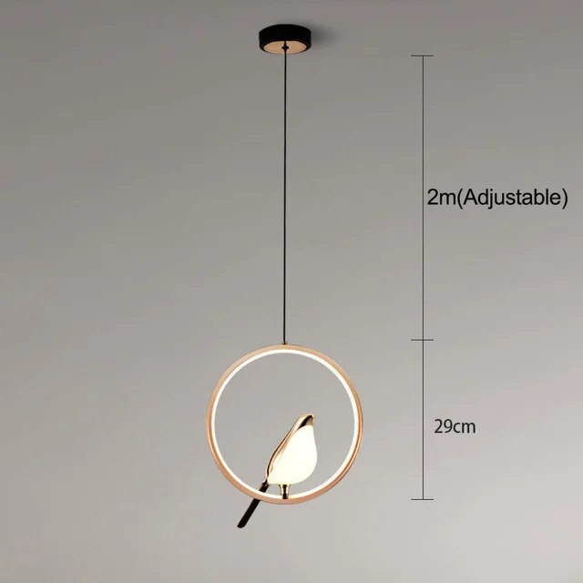 Luxus-Pendelleuchte MrBird™ mit goldenem Vogel