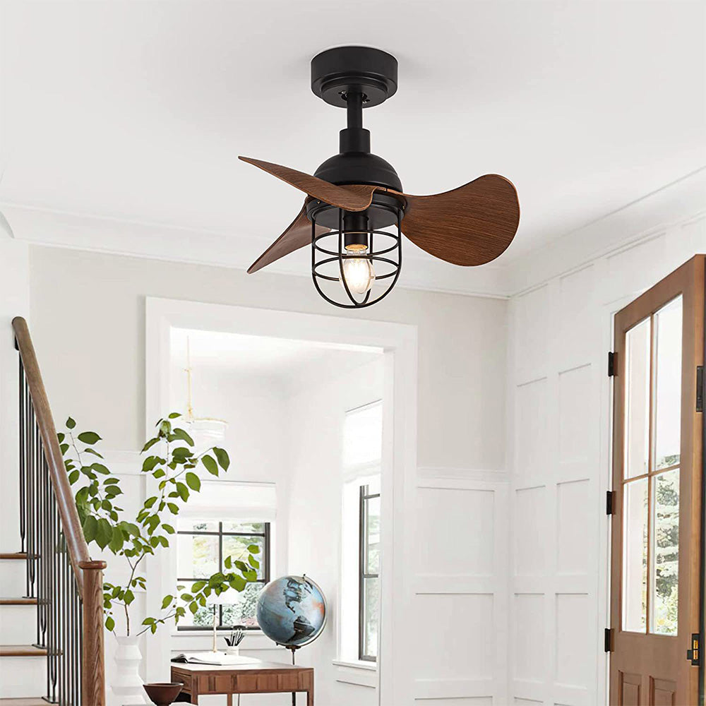 Dunkelholz-Deckenventilatoren mit Licht, niedliches, modernes Design
 - OnyxLampen