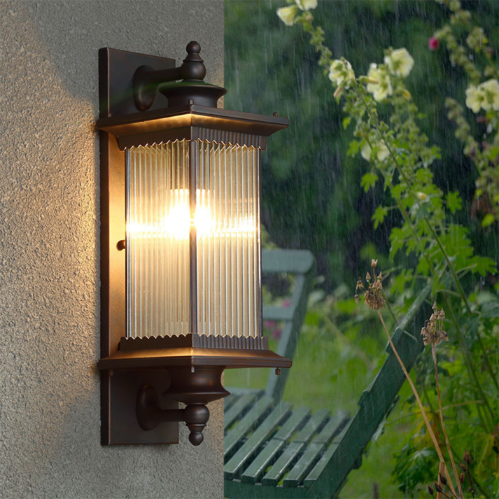 Retro-Wandleuchte rechteckig für den Außenbereich
 - OnyxLampen
