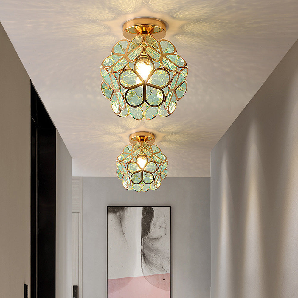 Blumendesign Glas-Deckenleuchte für den Flur