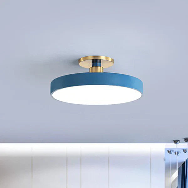 Round Flush Mount Ceiling Light, Scandinavian Style, Acrylic, Bedroom, LED Semi-Recessed Fixture