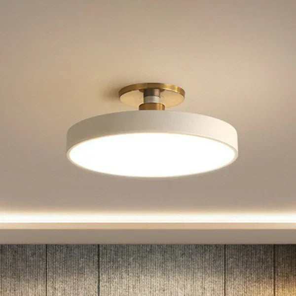 Round Flush Mount Ceiling Light, Scandinavian Style, Acrylic, Bedroom, LED Semi-Recessed Fixture
