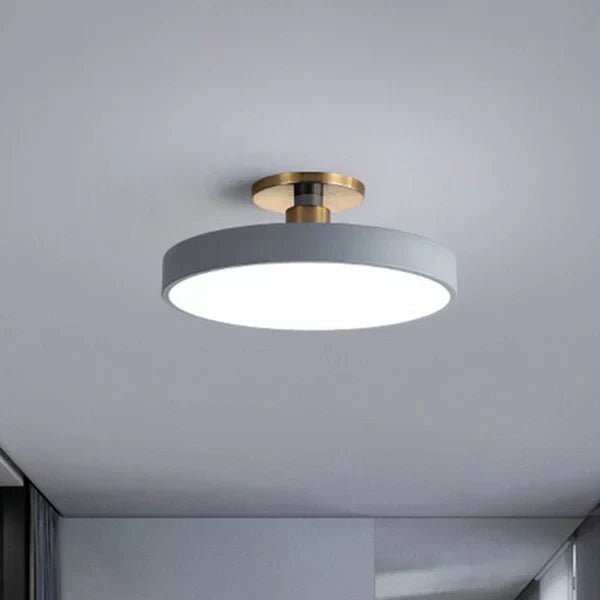 Round Flush Mount Ceiling Light, Scandinavian Style, Acrylic, Bedroom, LED Semi-Recessed Fixture