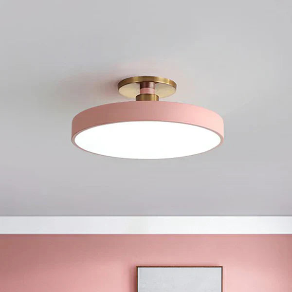 Round Flush Mount Ceiling Light, Scandinavian Style, Acrylic, Bedroom, LED Semi-Recessed Fixture