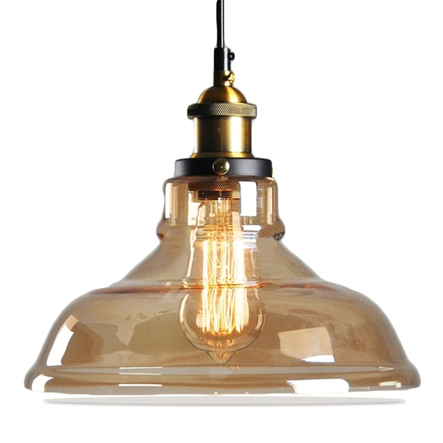 Antike Pendelleuchte aus Glas im Vintage-Stil