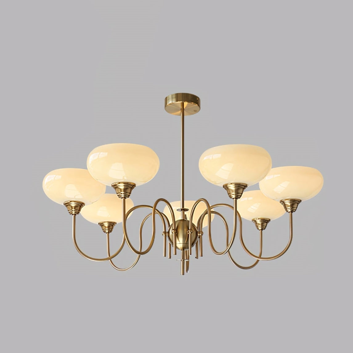 Creamy Persimmon Bubble Glass Chandelier