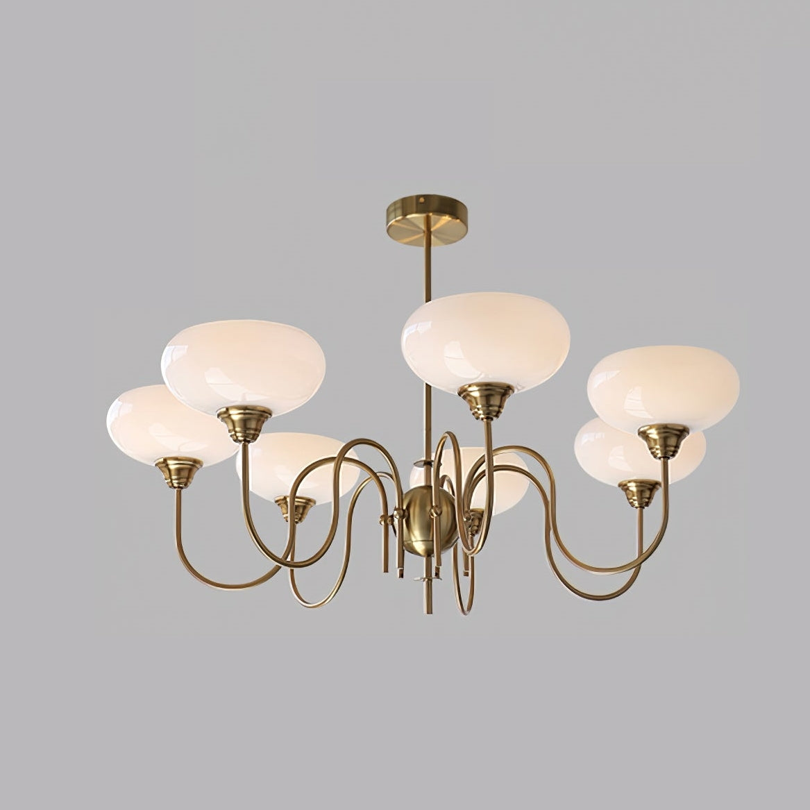 Creamy Persimmon Bubble Glass Chandelier
