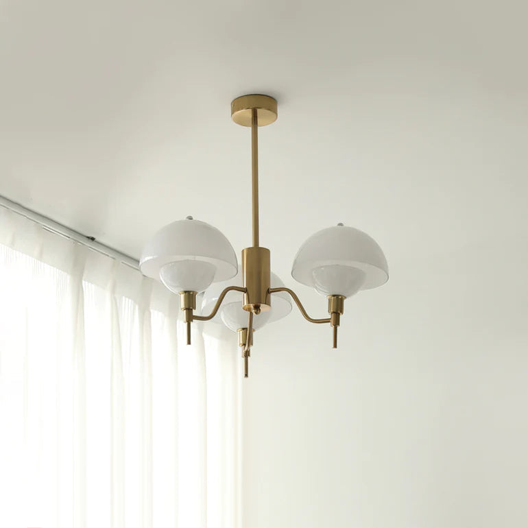 Französisch inspirierte, blasenförmige Creme-Kronleuchter für das Wohnzimmer