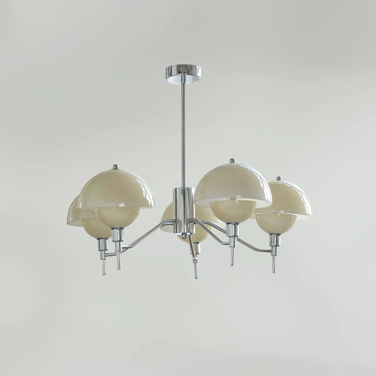 Französisch inspirierte, blasenförmige Creme-Kronleuchter für das Wohnzimmer