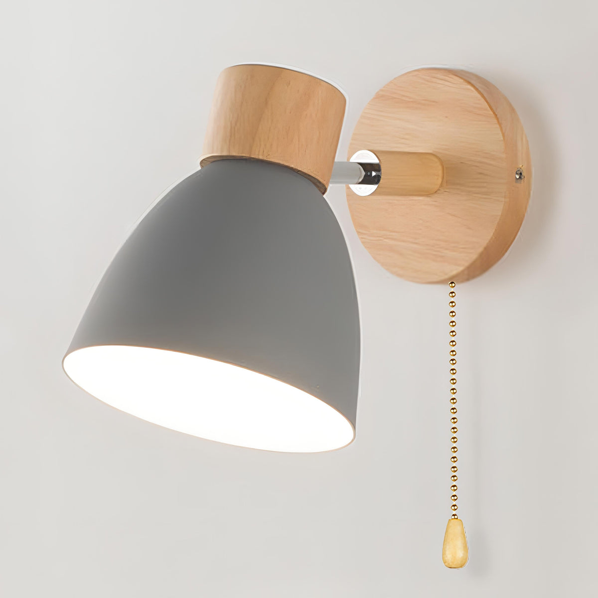 Jandiel Holz-Wandleuchte, nordisch-modern, hängend, mit Schalter