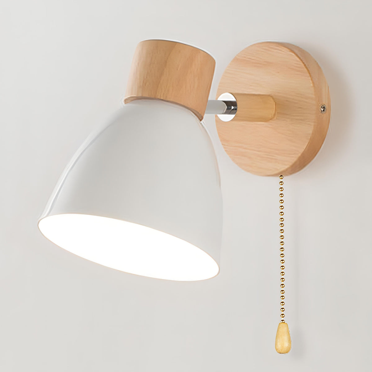 Jandiel Holz-Wandleuchte, nordisch-modern, hängend, mit Schalter
