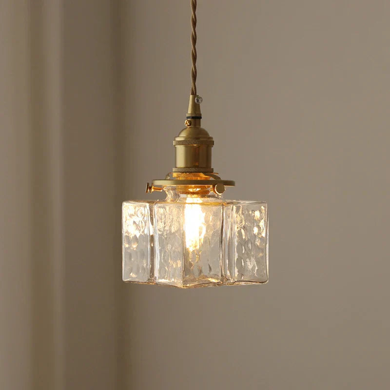 Moderne Glas-Hängeleuchte Fatima im Retro-Stil