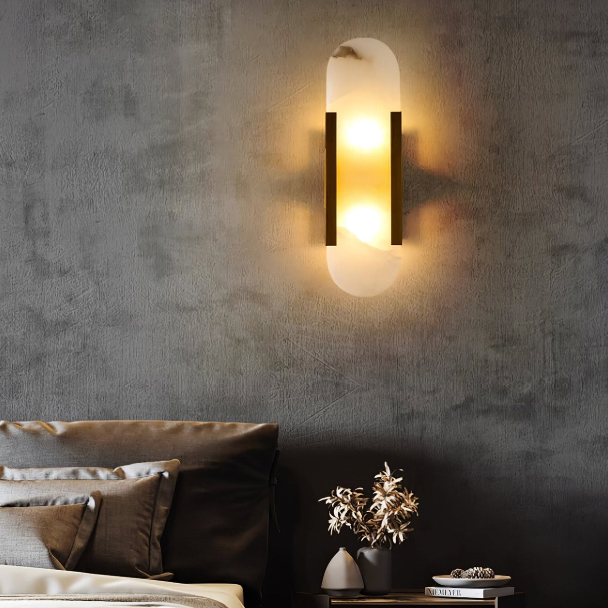 Gemischte Langgestreckte Alabaster Wandlampe