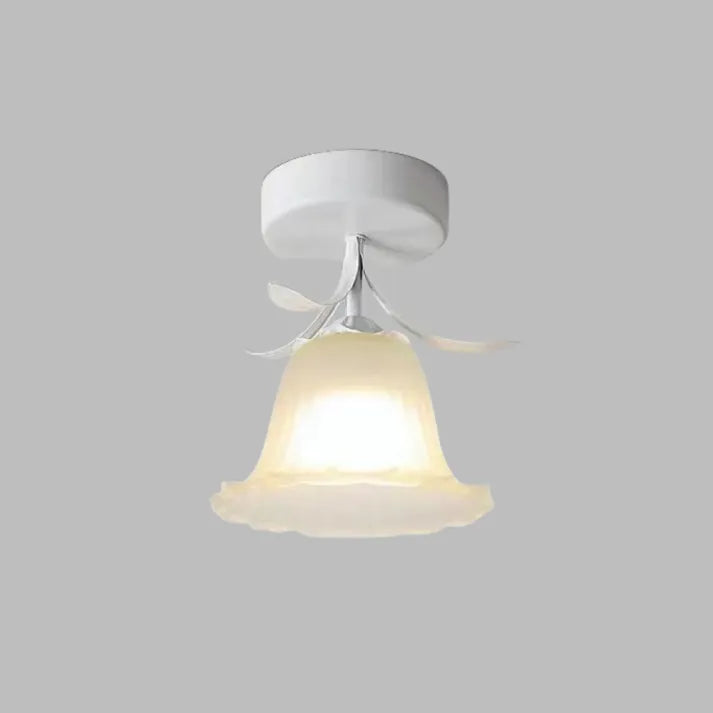 Mini-Deckenleuchte im französischen Tiffany-Stil mit schlichter Blumenoptik