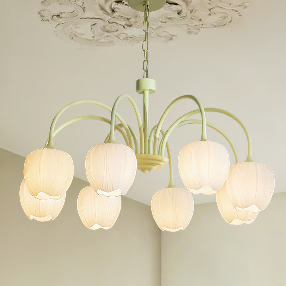 Matcha-Tulpen-Kronleuchter
