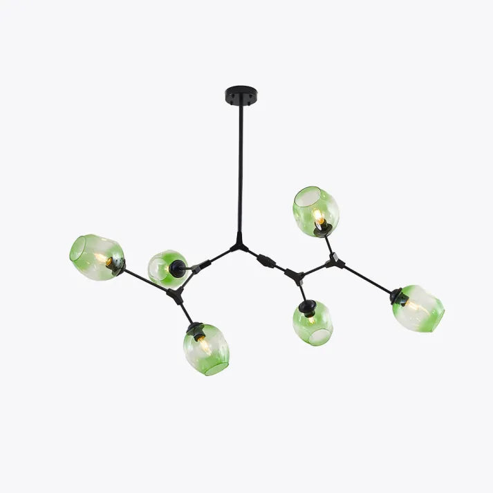 Blasenglas-Sputnik Kronleuchter mit Bifurkation