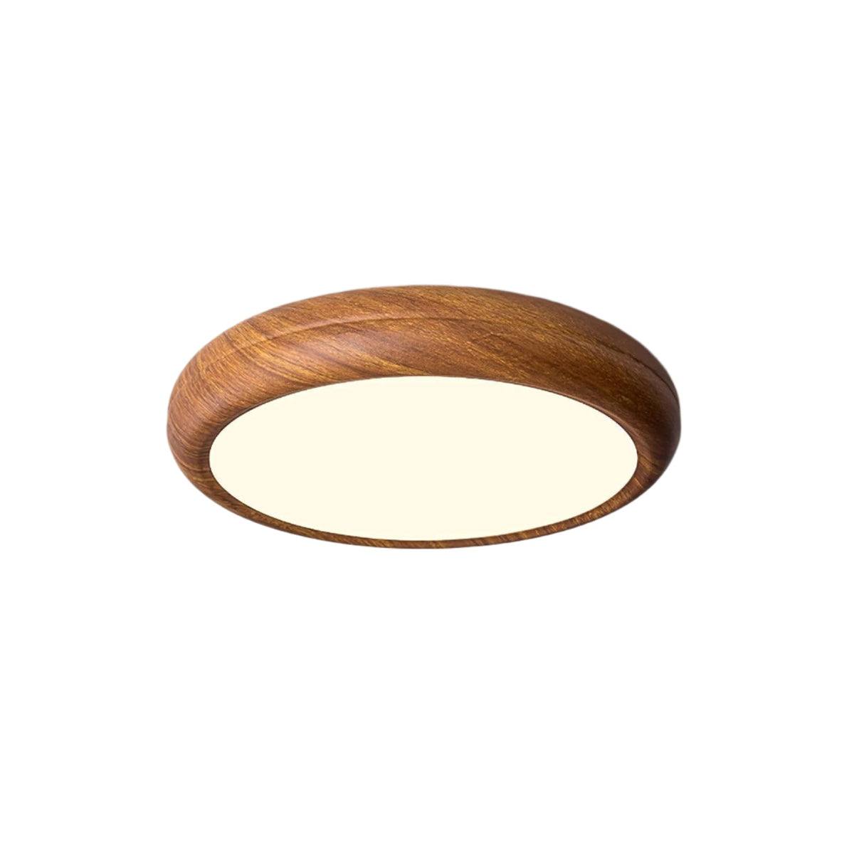 Runde Deckenlampe mit Holzmaserung