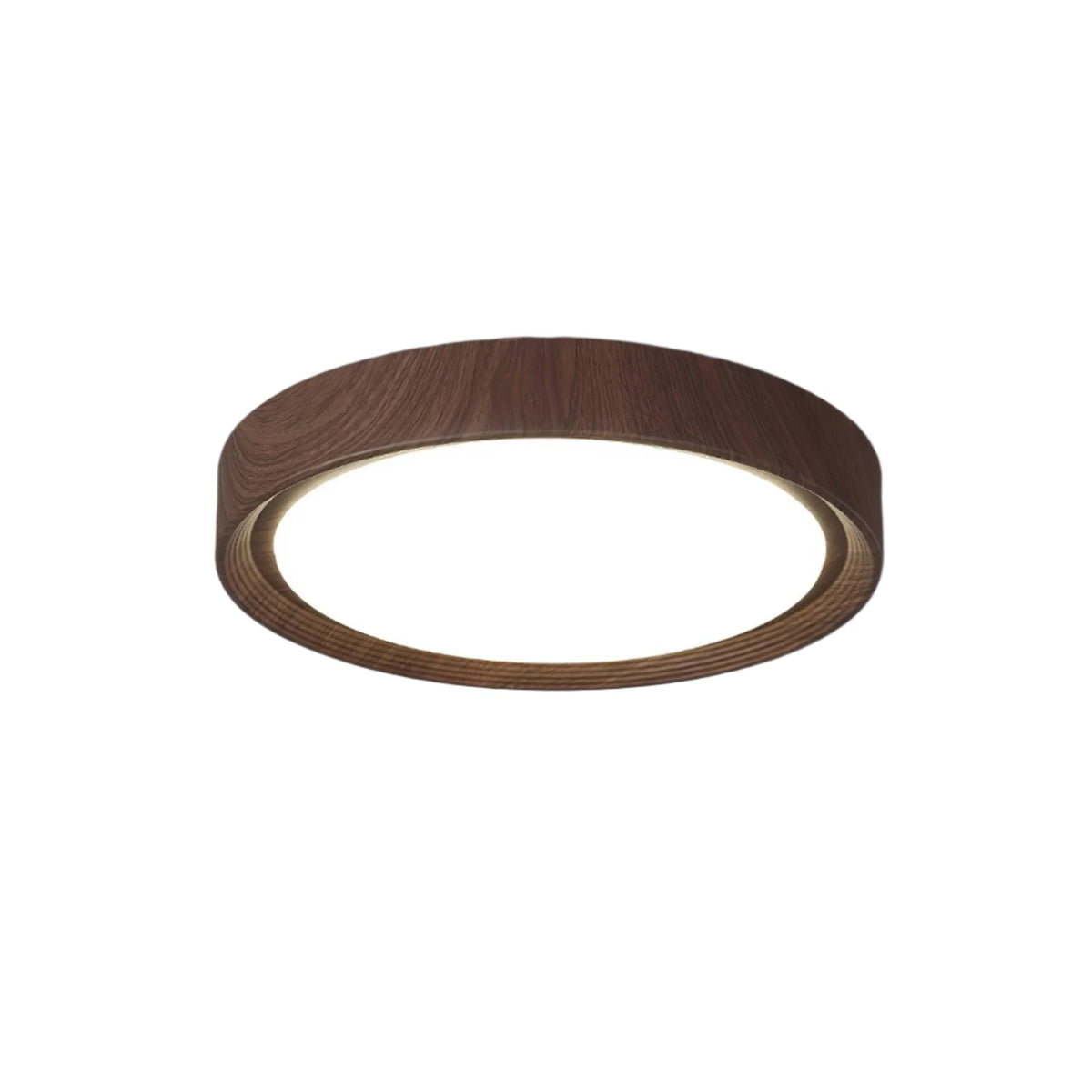 Runde Deckenlampe mit Holzmaserung
