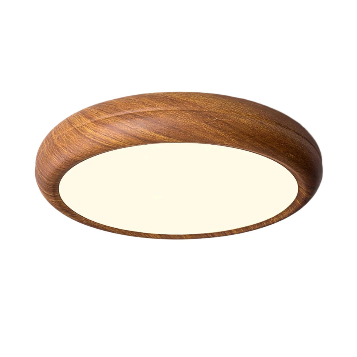 Runde Deckenlampe mit Holzmaserung