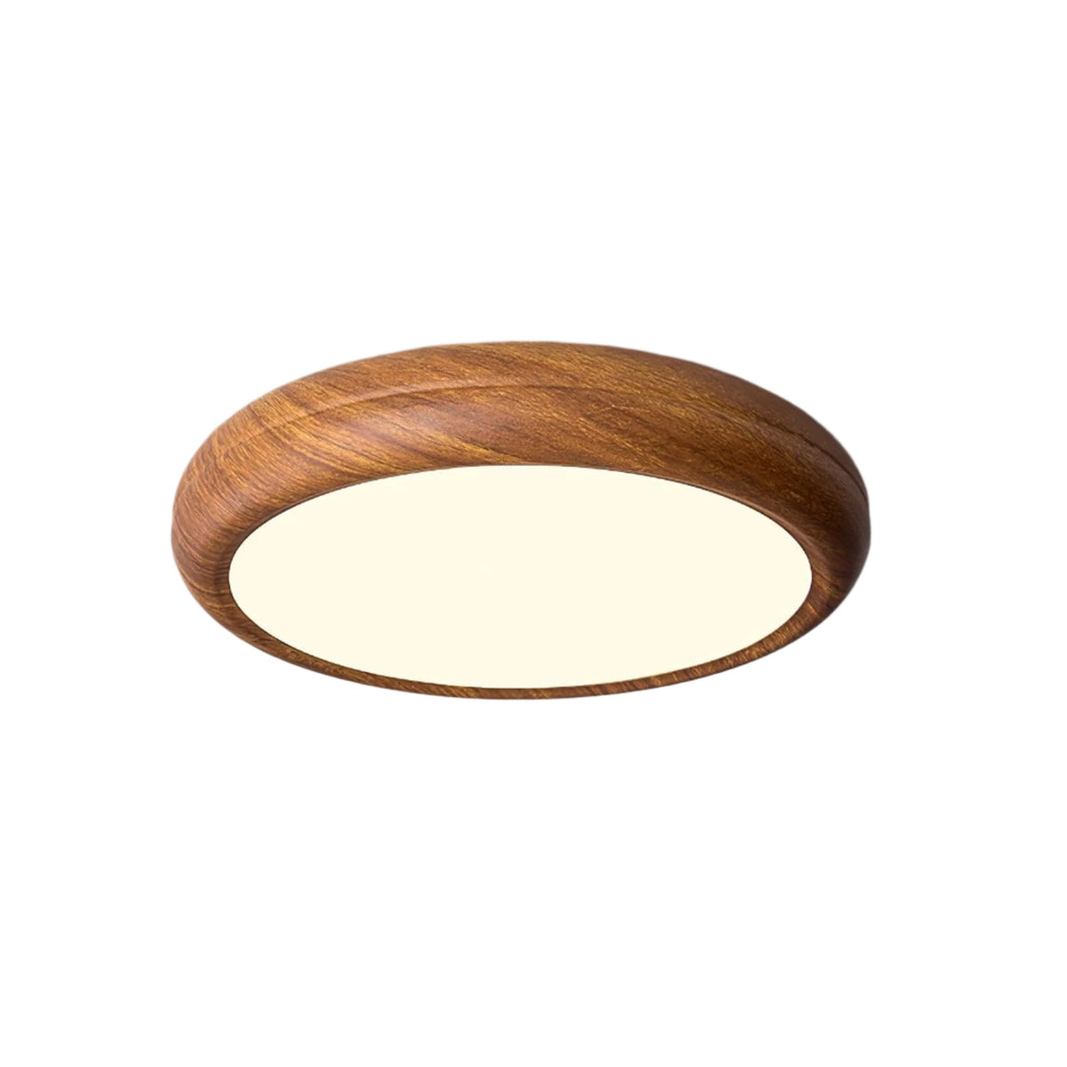Runde Deckenlampe mit Holzmaserung