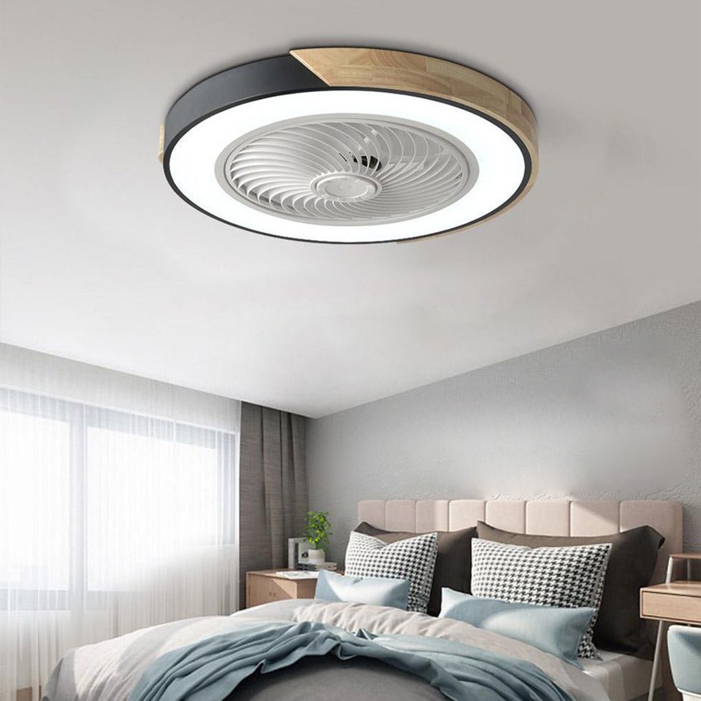 Integrierter LED-Deckenventilator ohne Flügel, rund-quadratisch, mit Fernbedienung
