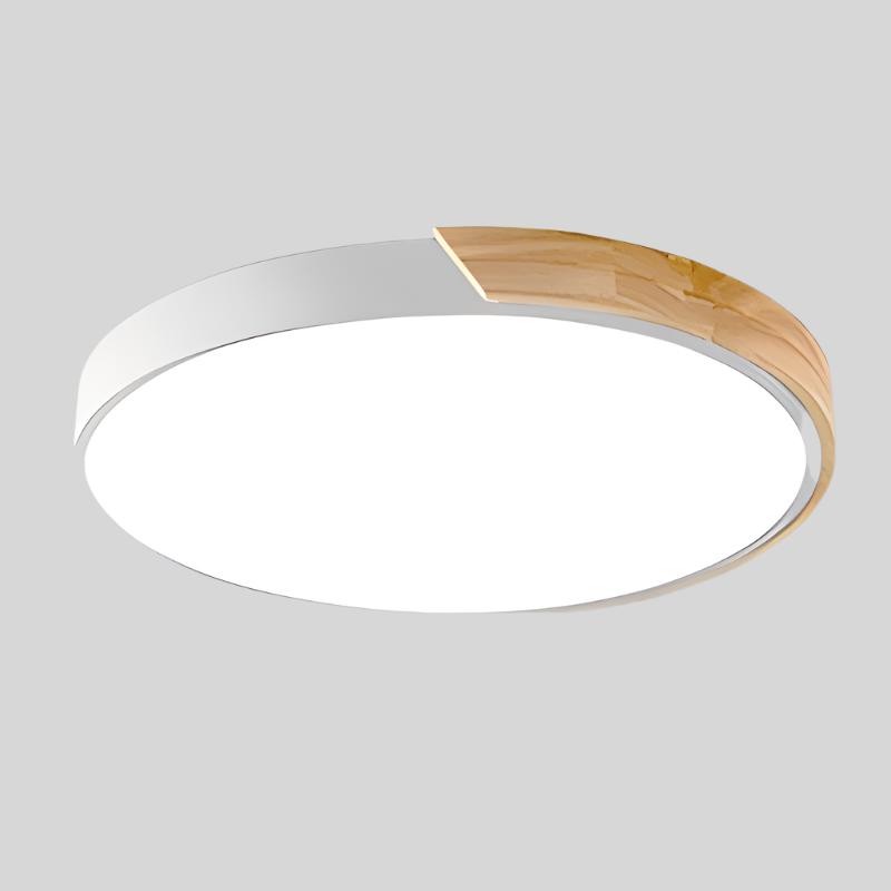 Runde Holz Deckenlampe im skandinavischen Stil