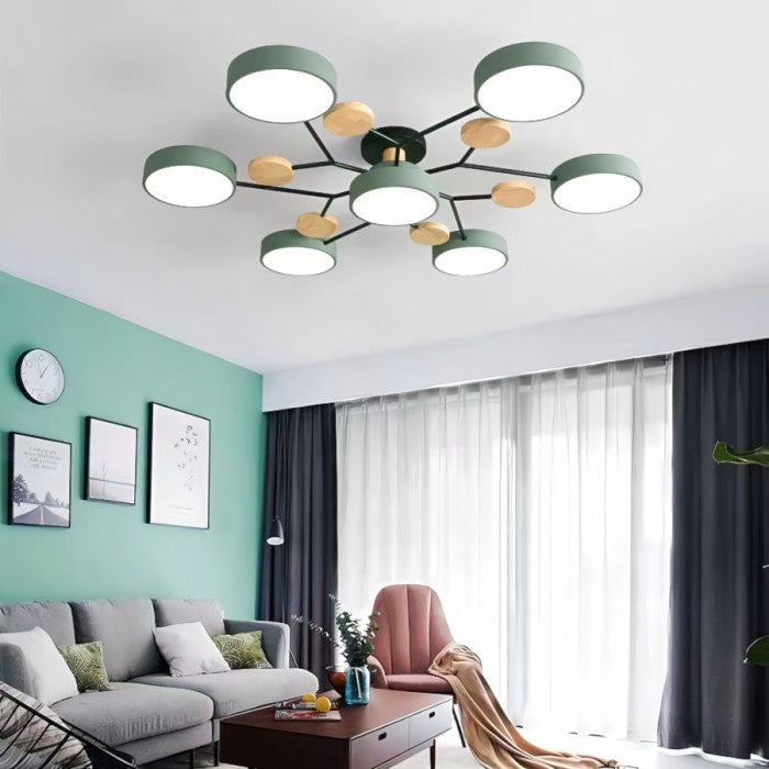 Verzweigte LED Deckenleuchte im nordischen Stil