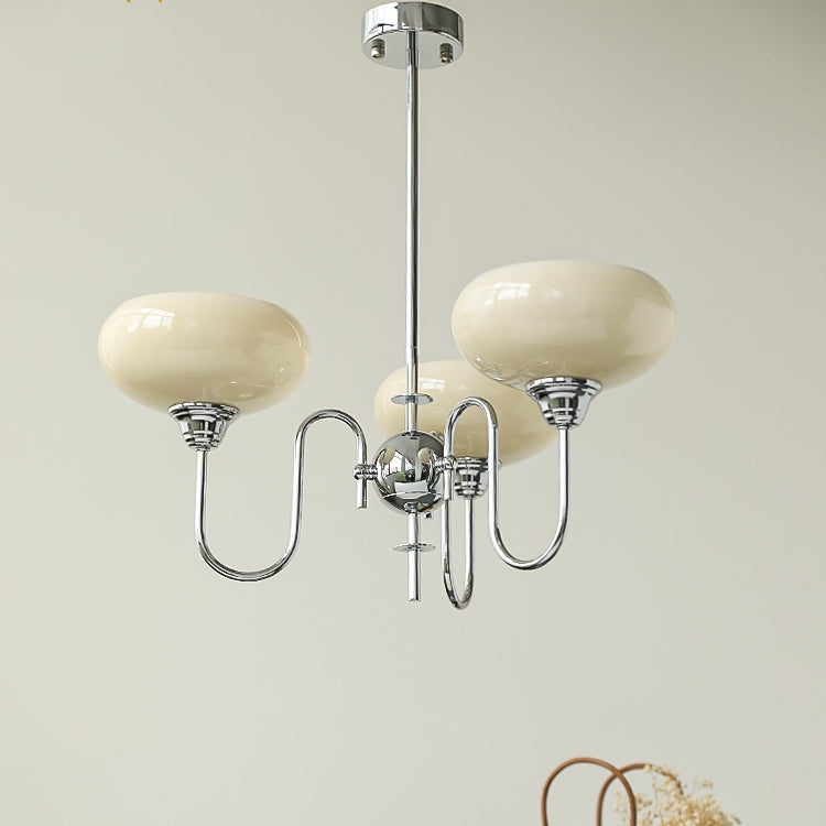 Creamy Persimmon Bubble Glass Chandelier