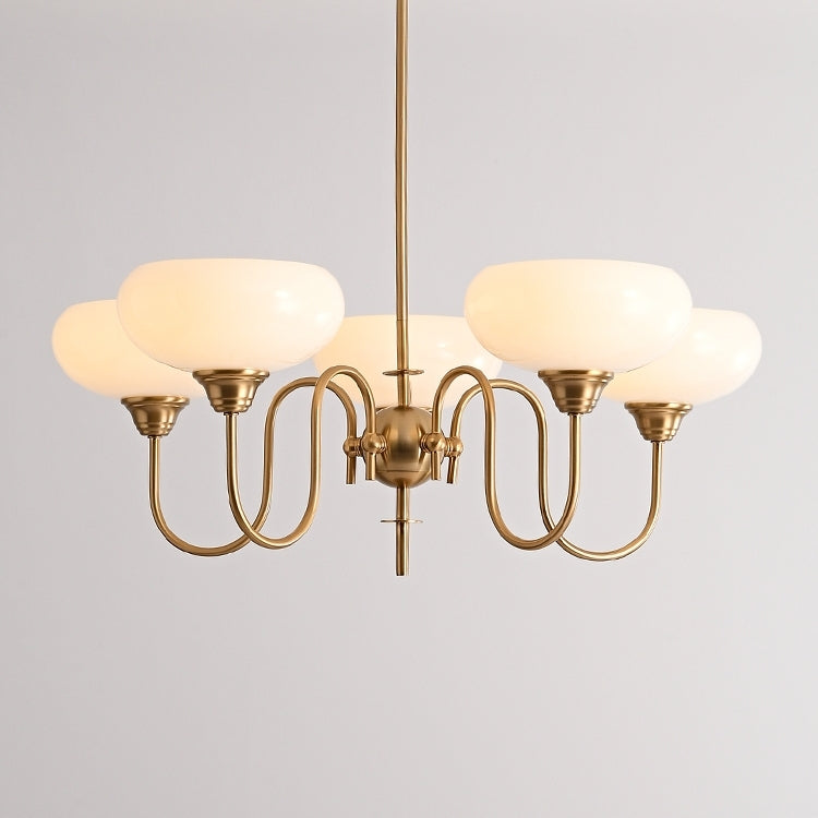 Creamy Persimmon Bubble Glass Chandelier