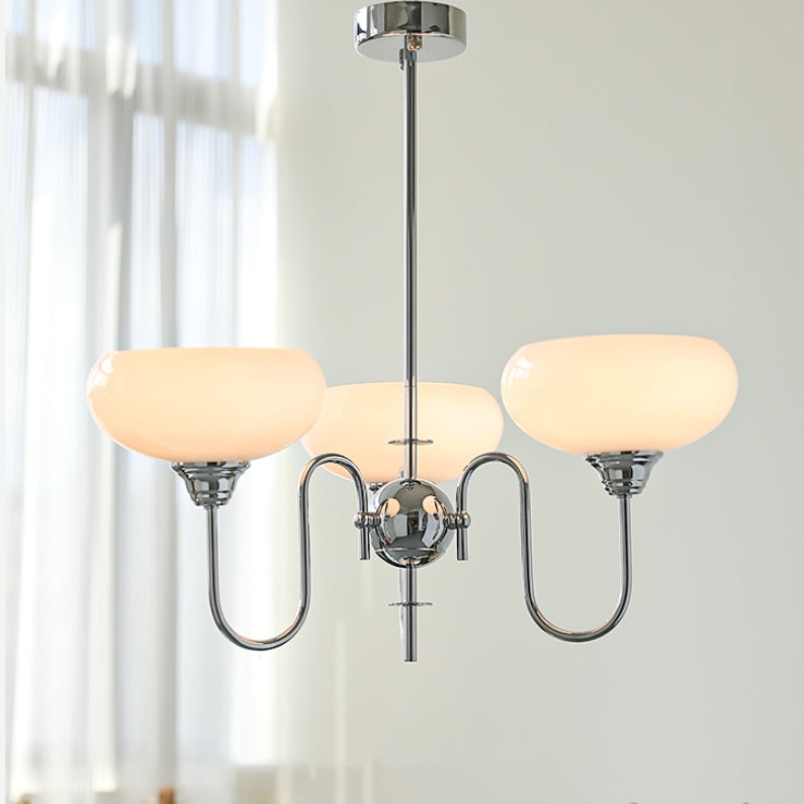 Creamy Persimmon Bubble Glass Chandelier