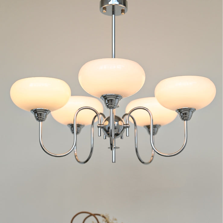 Creamy Persimmon Bubble Glass Chandelier