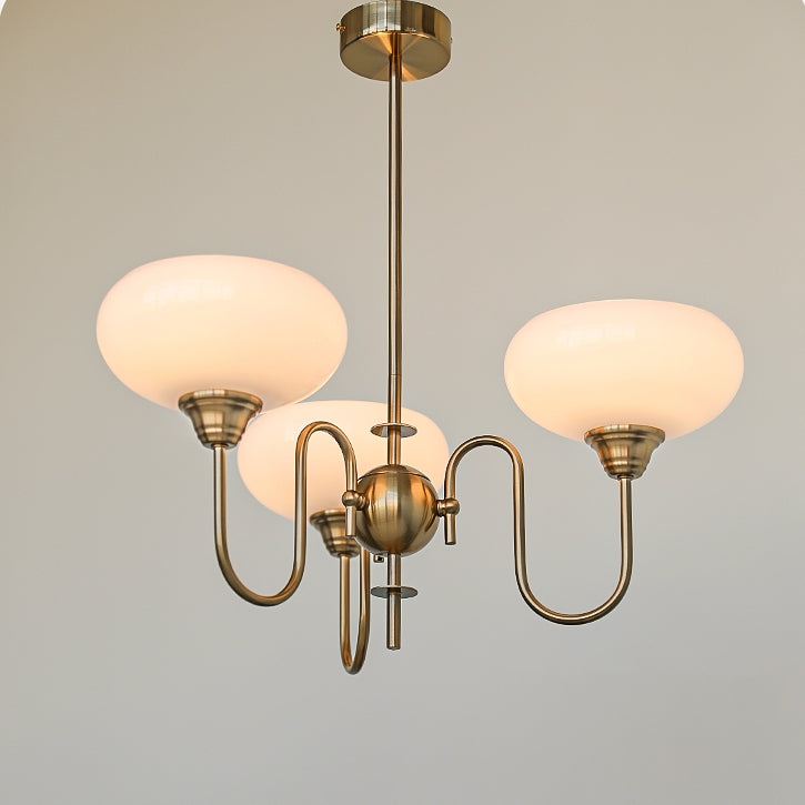 Creamy Persimmon Bubble Glass Chandelier